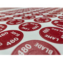 300 autocollants imprimés  A5 (21 x 14.8 cm) livrés