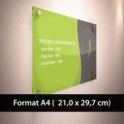 Plaque pro plexi A4 (21x 29.7 cm)